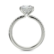 Nicollette Princess Cut Pave Hidden Halo 4 Prong Claw Set Engagement Ring Setting - Nivetta